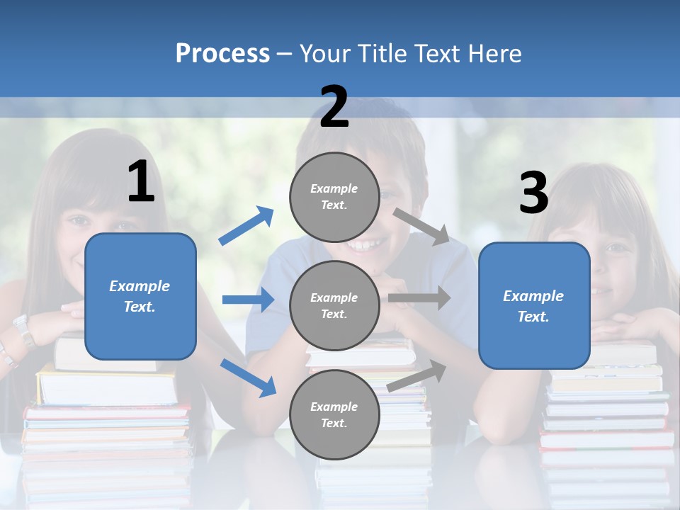 A Group Of Children Sitting At A Table With Books PowerPoint Template
