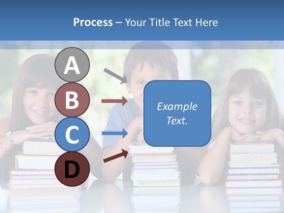 A Group Of Children Sitting At A Table With Books PowerPoint Template