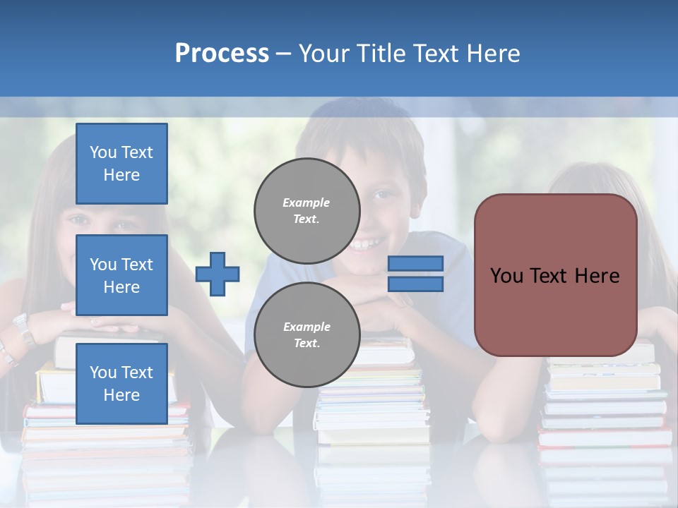 A Group Of Children Sitting At A Table With Books PowerPoint Template