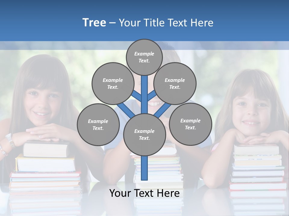 A Group Of Children Sitting At A Table With Books PowerPoint Template