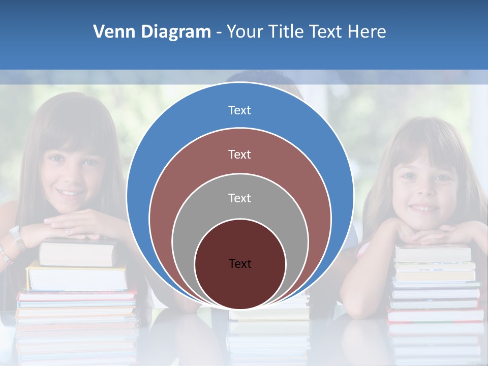 A Group Of Children Sitting At A Table With Books PowerPoint Template