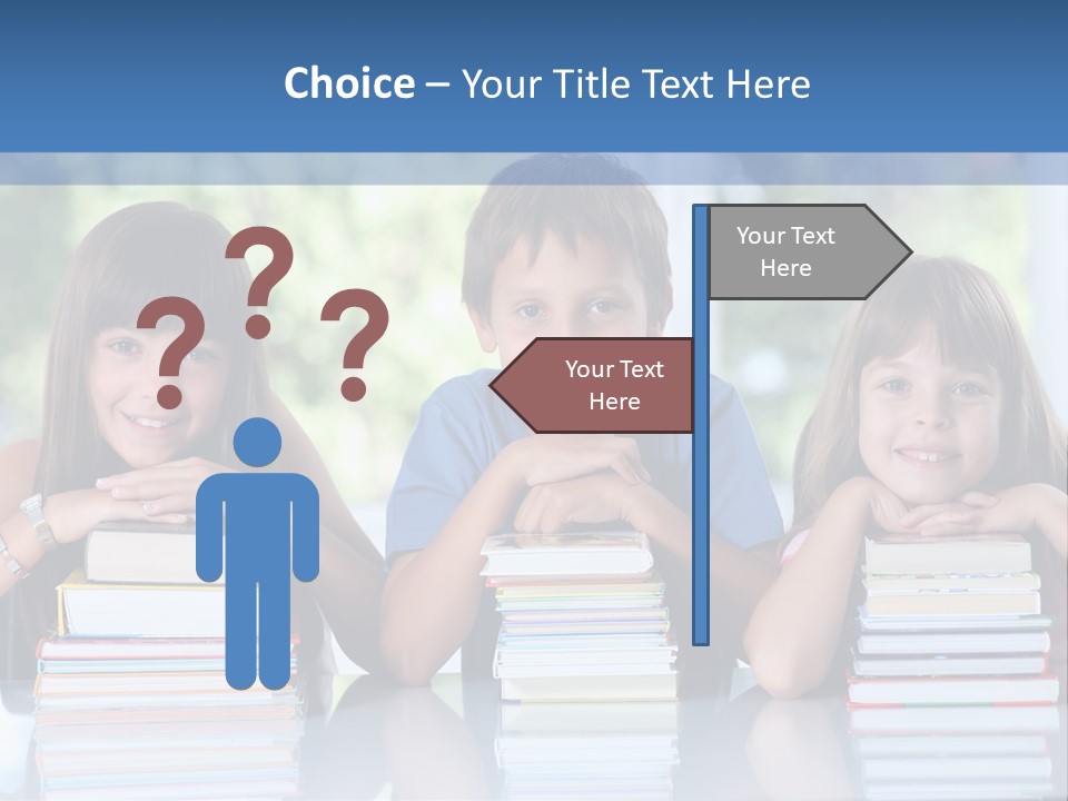 A Group Of Children Sitting At A Table With Books PowerPoint Template