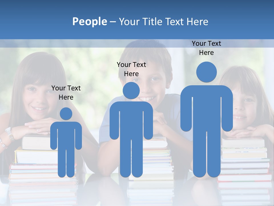 A Group Of Children Sitting At A Table With Books PowerPoint Template