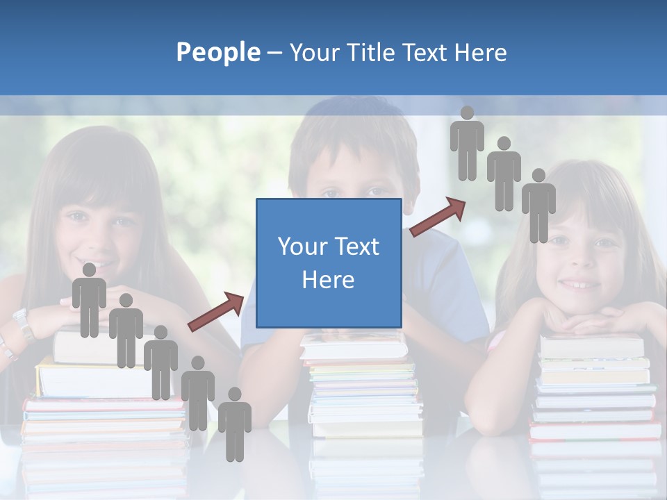 A Group Of Children Sitting At A Table With Books PowerPoint Template