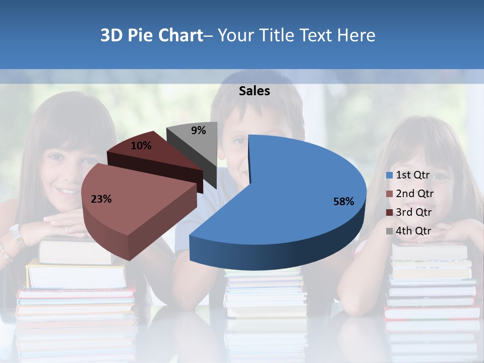A Group Of Children Sitting At A Table With Books PowerPoint Template