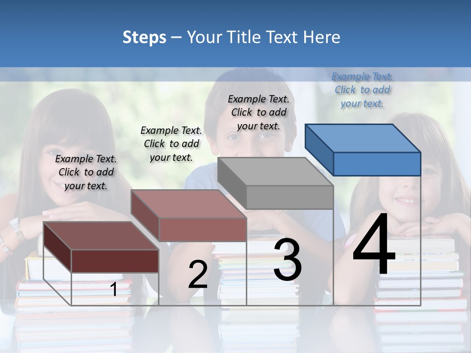 A Group Of Children Sitting At A Table With Books PowerPoint Template