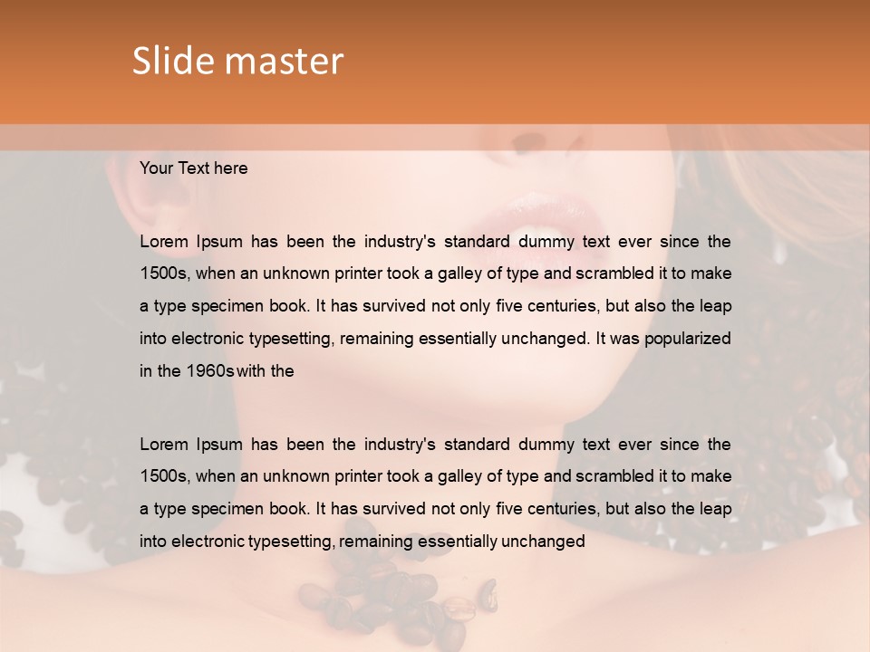 A Naked Woman With Coffee Beans On Her Chest PowerPoint Template