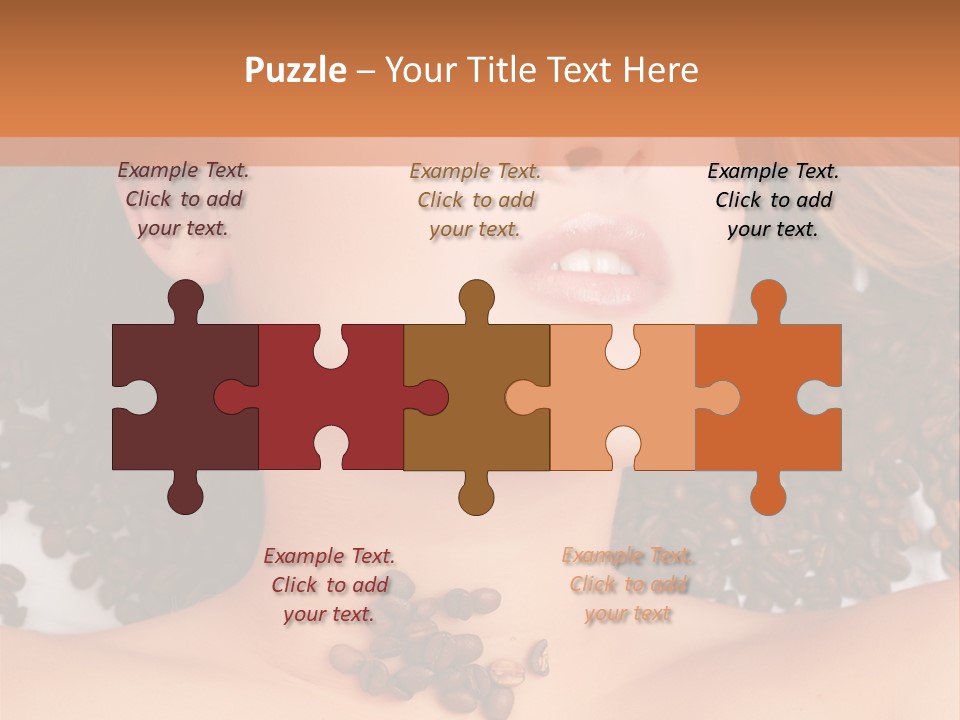 A Naked Woman With Coffee Beans On Her Chest PowerPoint Template