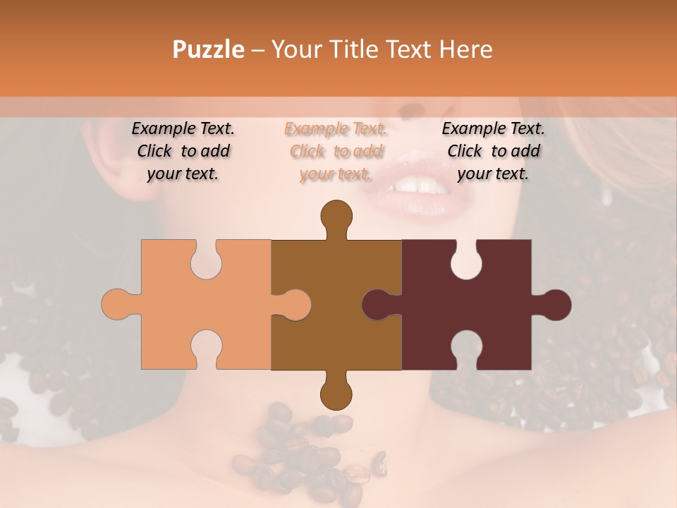 A Naked Woman With Coffee Beans On Her Chest PowerPoint Template