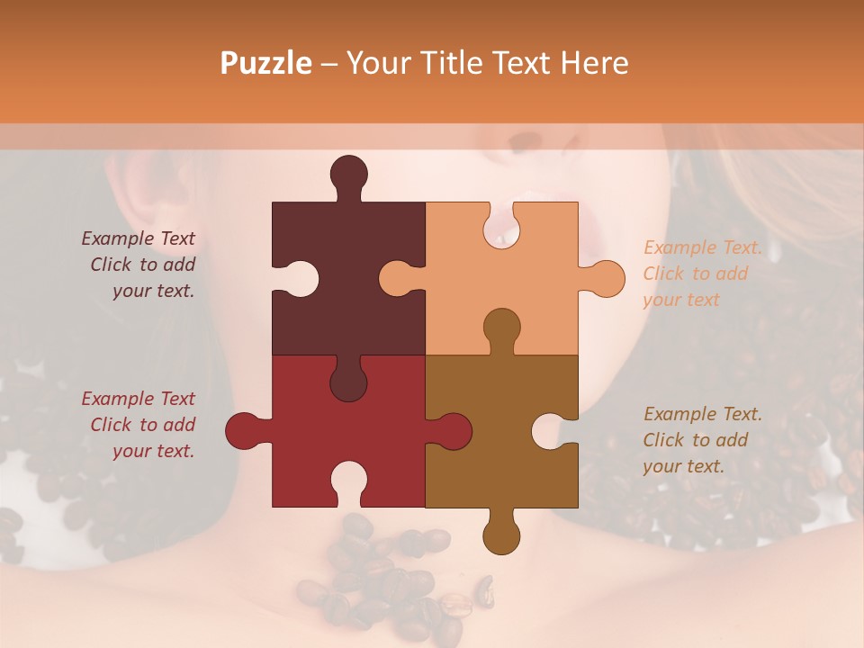 A Naked Woman With Coffee Beans On Her Chest PowerPoint Template