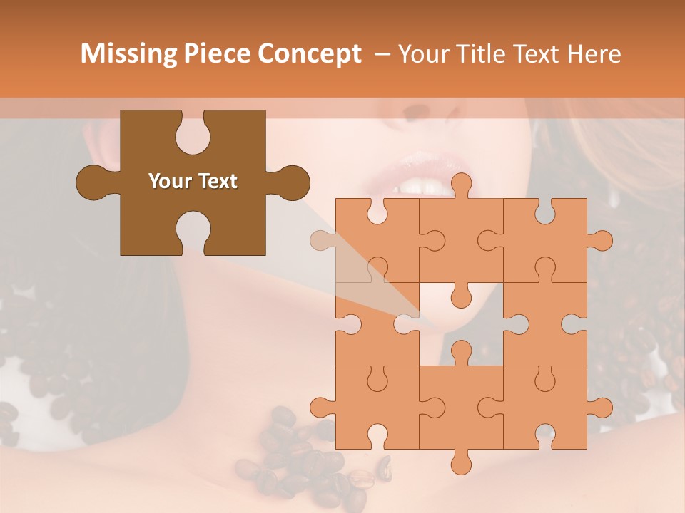 A Naked Woman With Coffee Beans On Her Chest PowerPoint Template