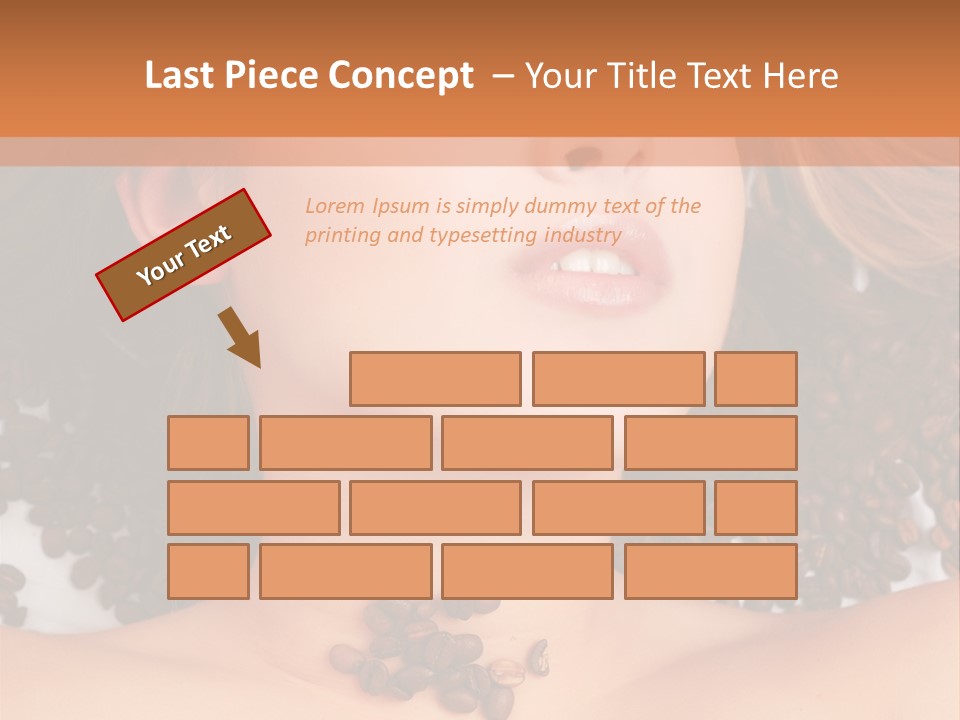 A Naked Woman With Coffee Beans On Her Chest PowerPoint Template