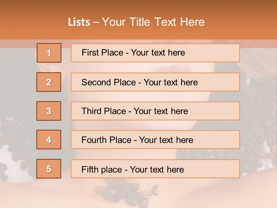 A Naked Woman With Coffee Beans On Her Chest PowerPoint Template