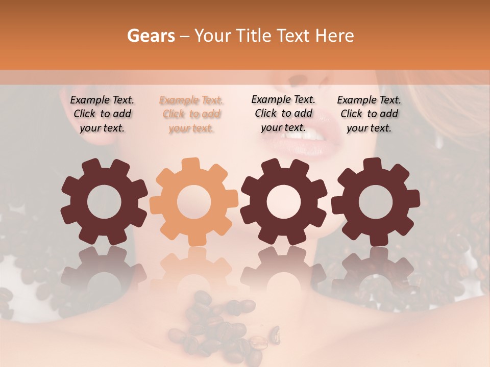 A Naked Woman With Coffee Beans On Her Chest PowerPoint Template