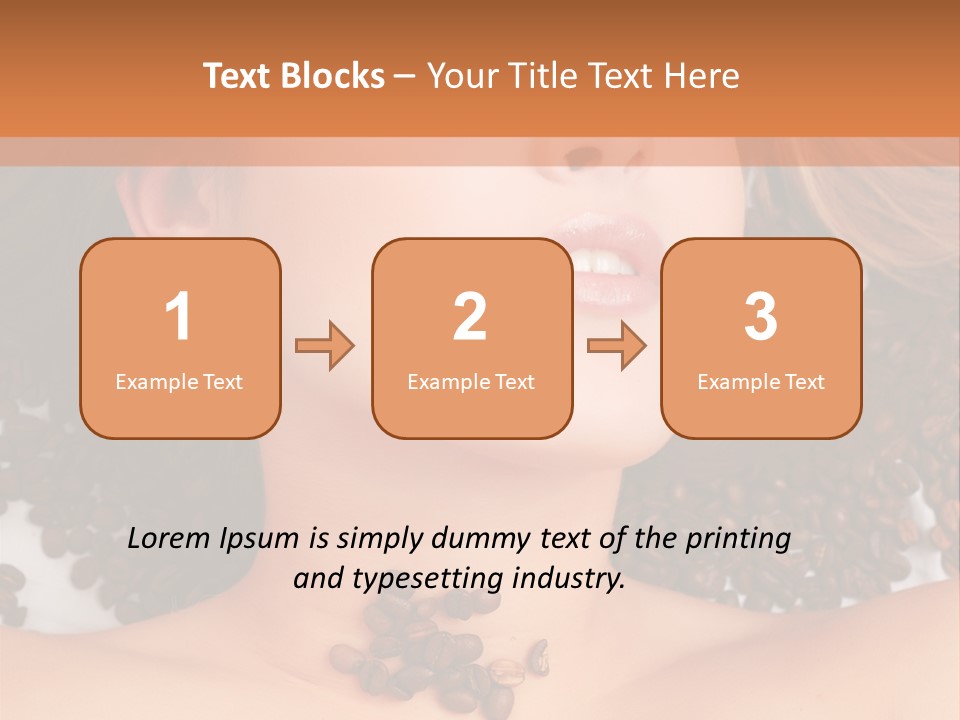 A Naked Woman With Coffee Beans On Her Chest PowerPoint Template