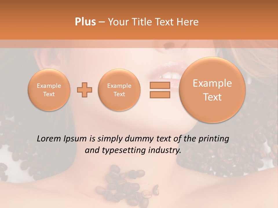 A Naked Woman With Coffee Beans On Her Chest PowerPoint Template