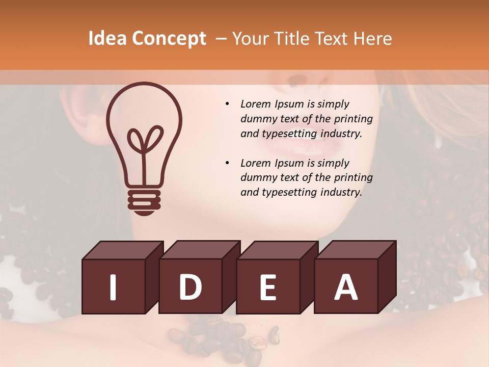 A Naked Woman With Coffee Beans On Her Chest PowerPoint Template