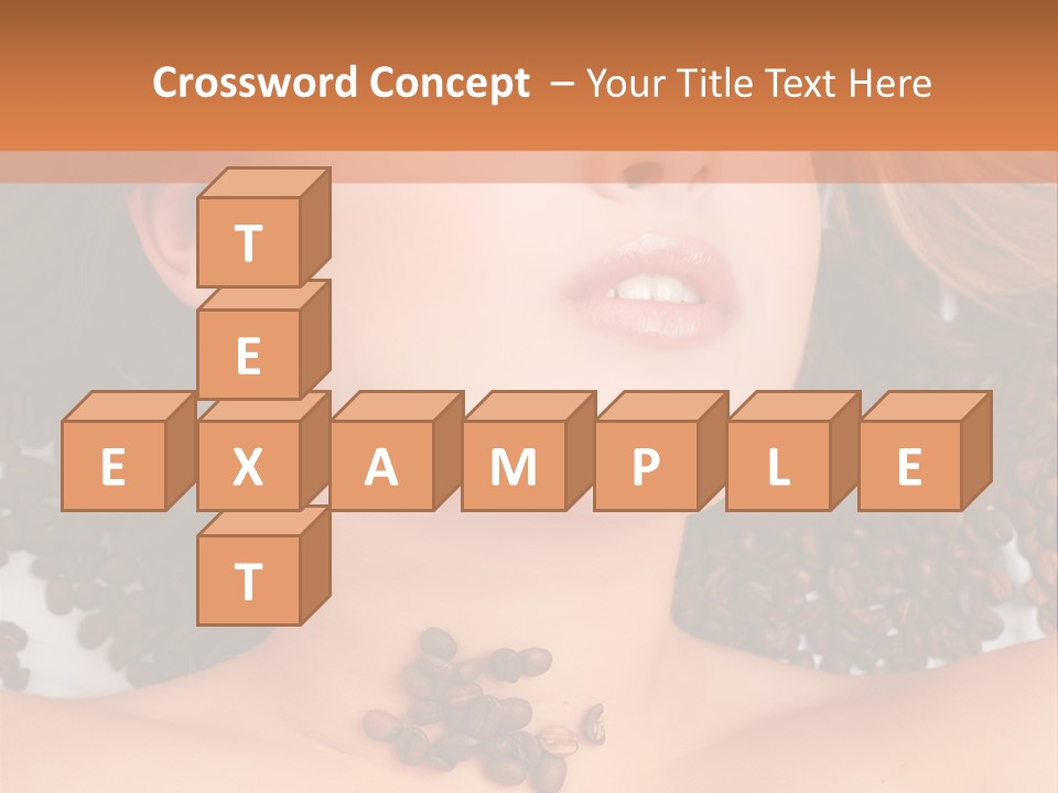 A Naked Woman With Coffee Beans On Her Chest PowerPoint Template