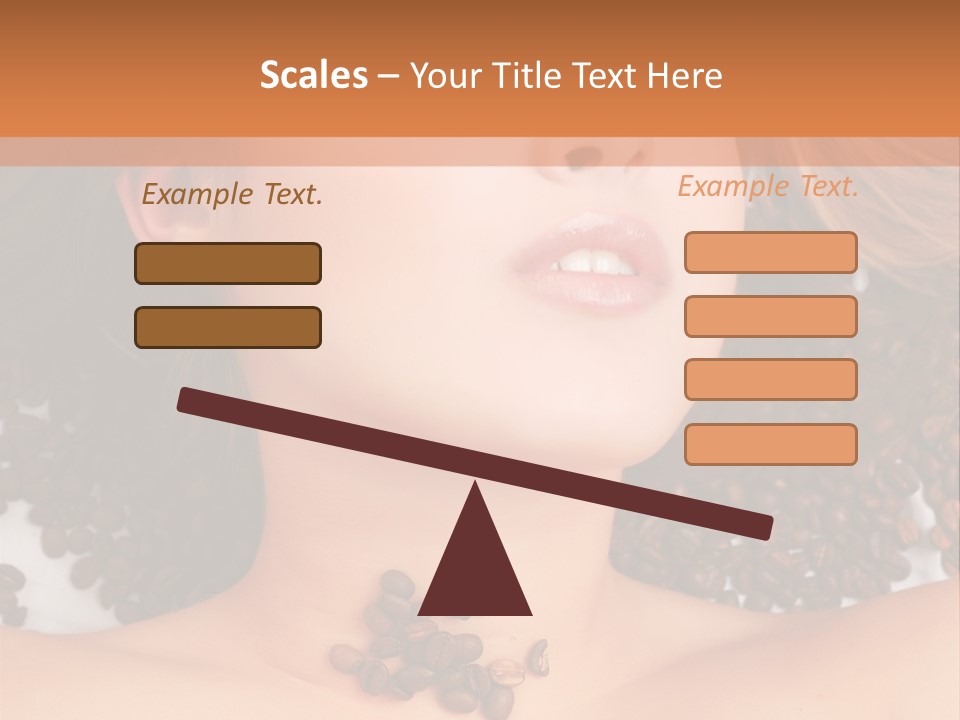 A Naked Woman With Coffee Beans On Her Chest PowerPoint Template