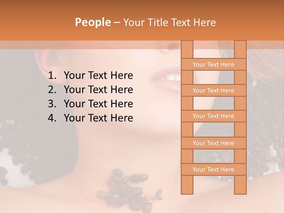 A Naked Woman With Coffee Beans On Her Chest PowerPoint Template