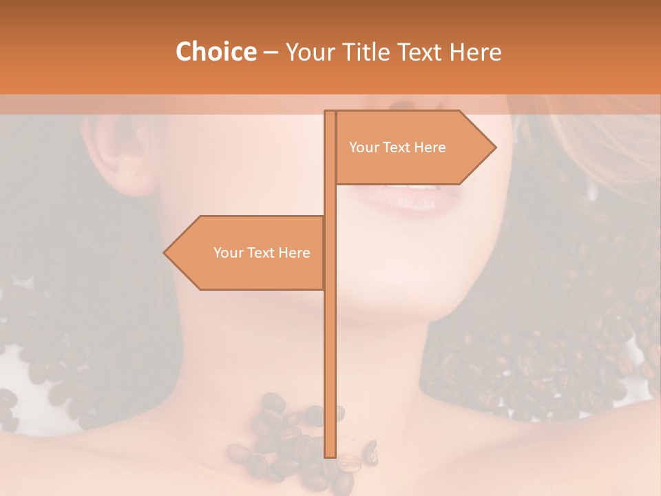 A Naked Woman With Coffee Beans On Her Chest PowerPoint Template