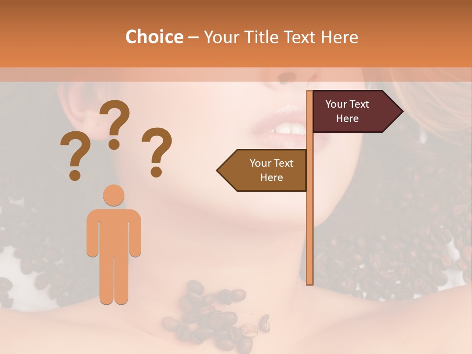 A Naked Woman With Coffee Beans On Her Chest PowerPoint Template
