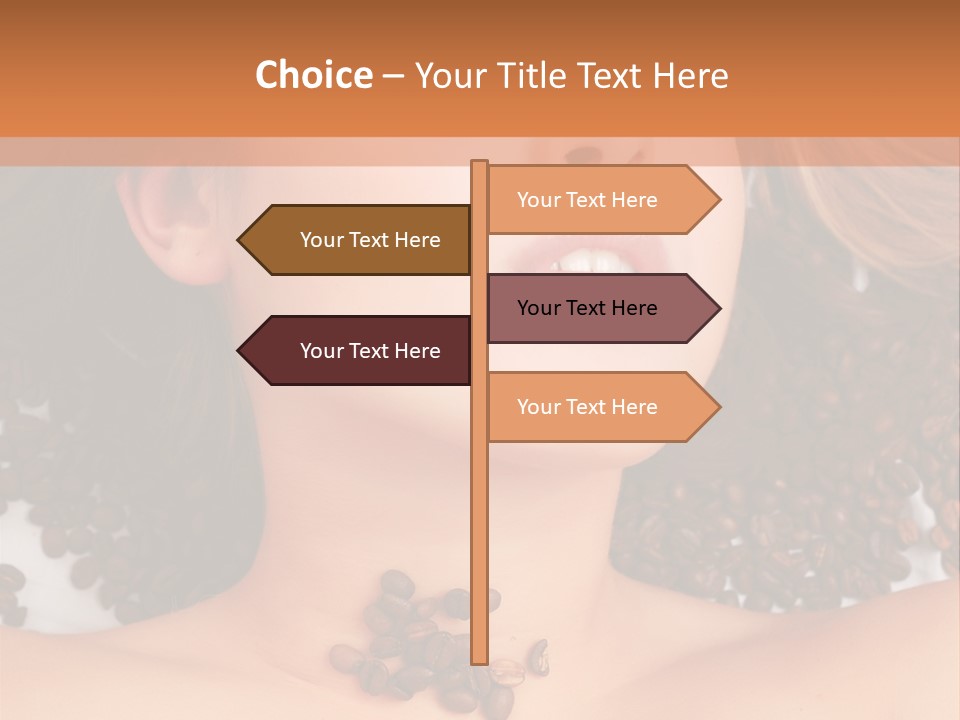 A Naked Woman With Coffee Beans On Her Chest PowerPoint Template
