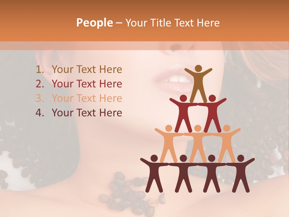 A Naked Woman With Coffee Beans On Her Chest PowerPoint Template