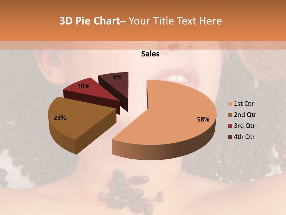 A Naked Woman With Coffee Beans On Her Chest PowerPoint Template