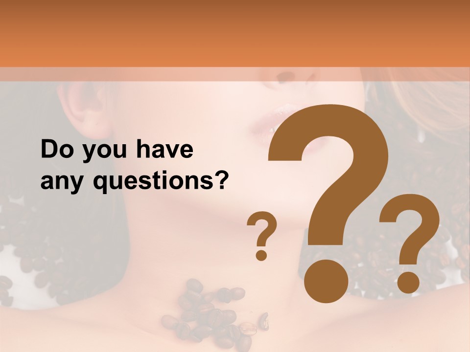 A Naked Woman With Coffee Beans On Her Chest PowerPoint Template