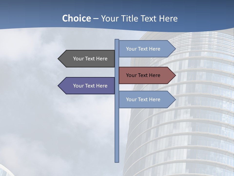 A Tall Building With A Sky Background PowerPoint Template