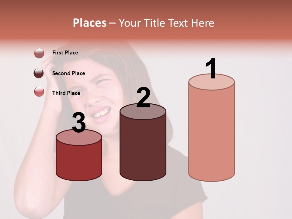 A Young Girl Is Holding Her Head In Her Hands PowerPoint Template