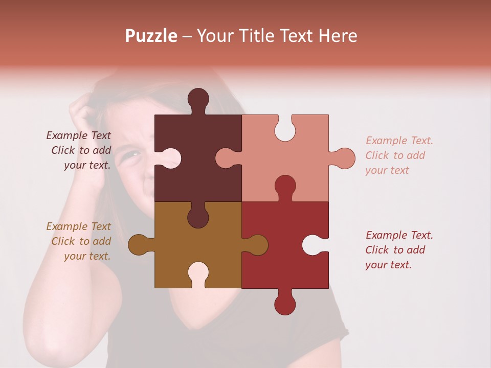 A Young Girl Is Holding Her Head In Her Hands PowerPoint Template
