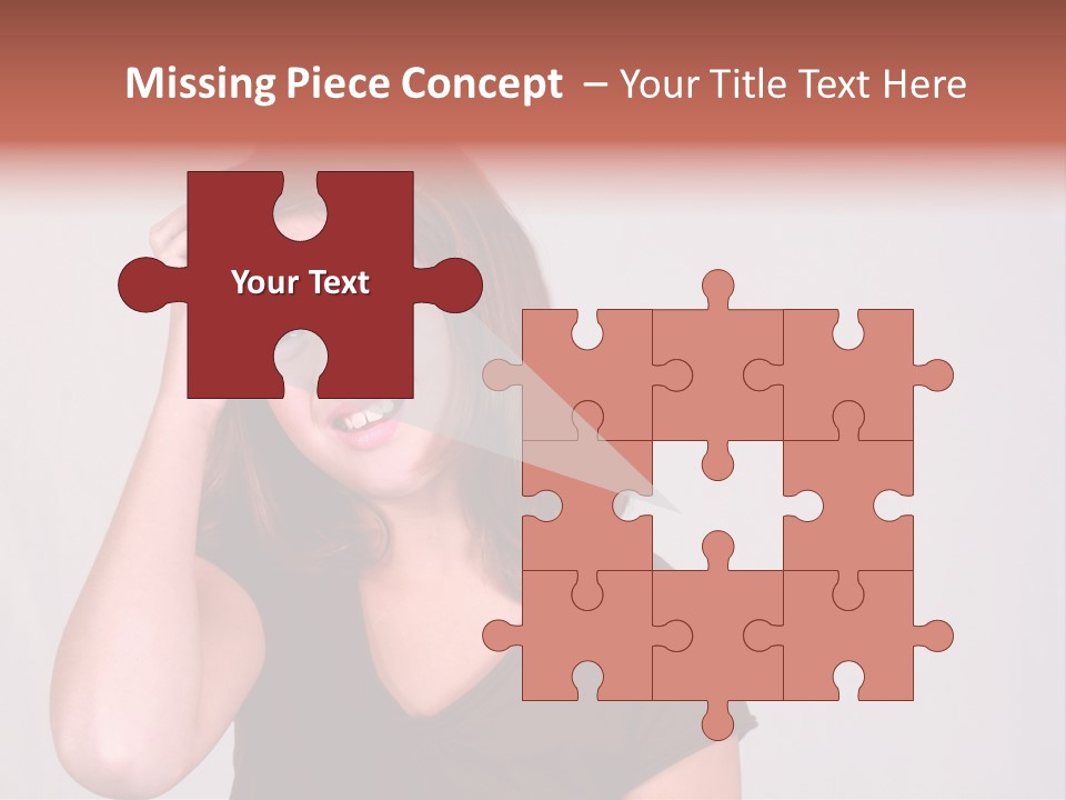 A Young Girl Is Holding Her Head In Her Hands PowerPoint Template