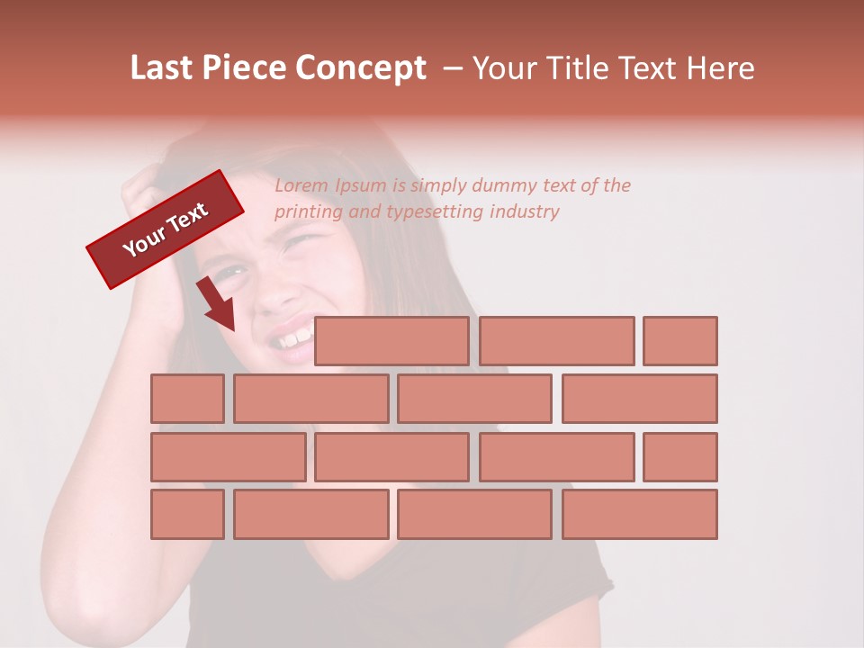 A Young Girl Is Holding Her Head In Her Hands PowerPoint Template