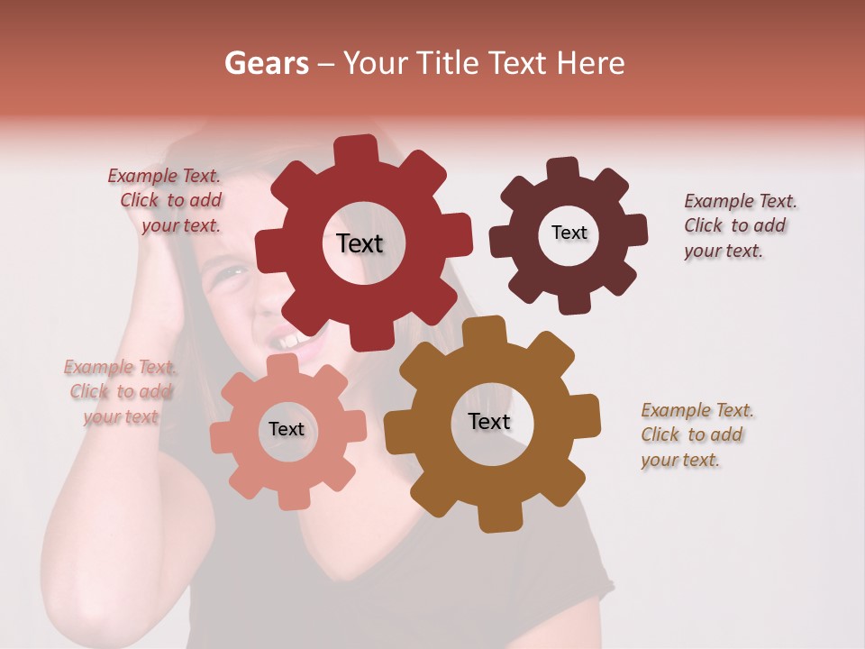 A Young Girl Is Holding Her Head In Her Hands PowerPoint Template