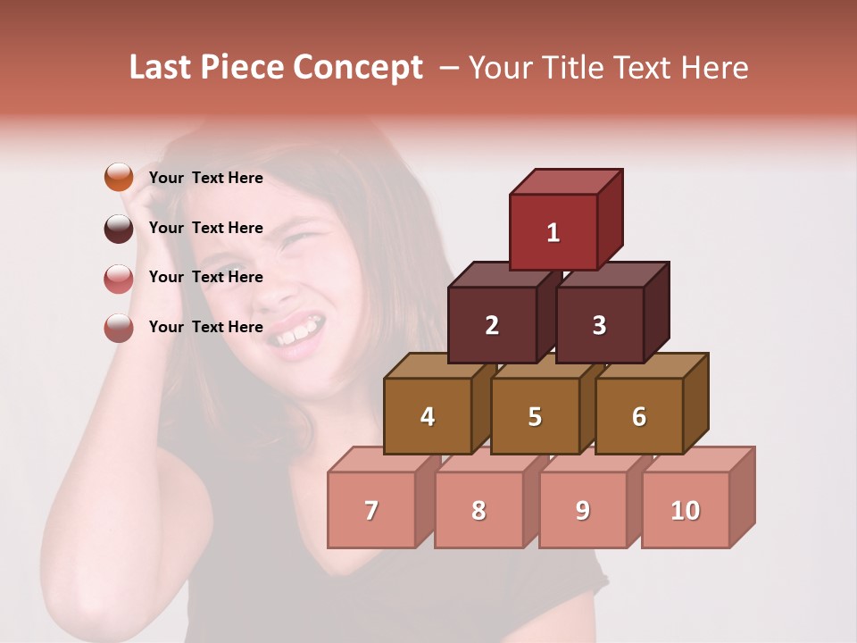 A Young Girl Is Holding Her Head In Her Hands PowerPoint Template