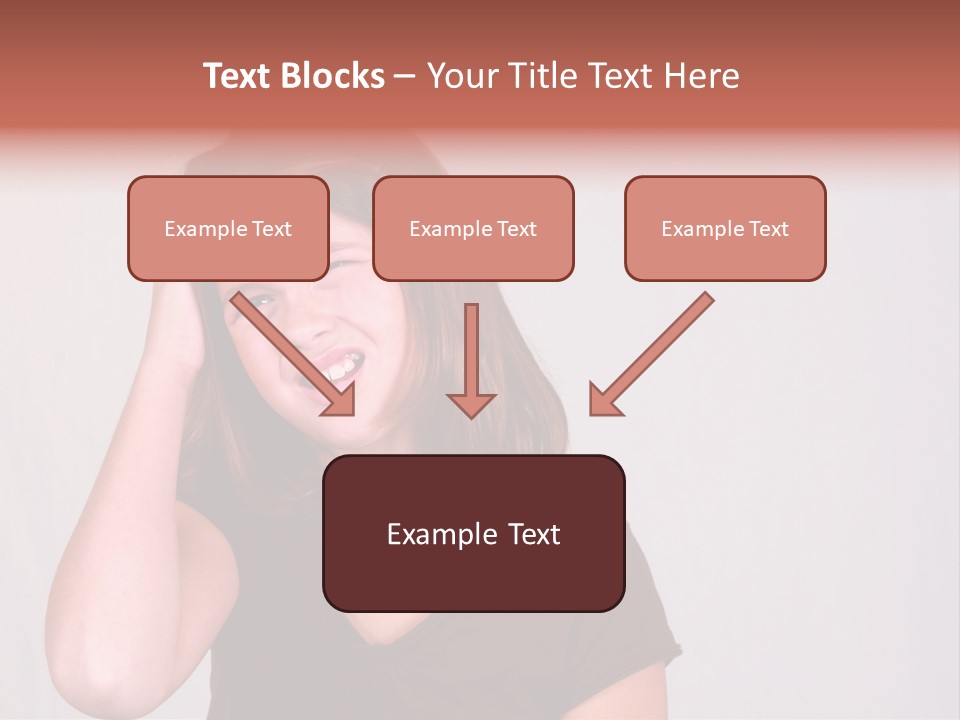 A Young Girl Is Holding Her Head In Her Hands PowerPoint Template