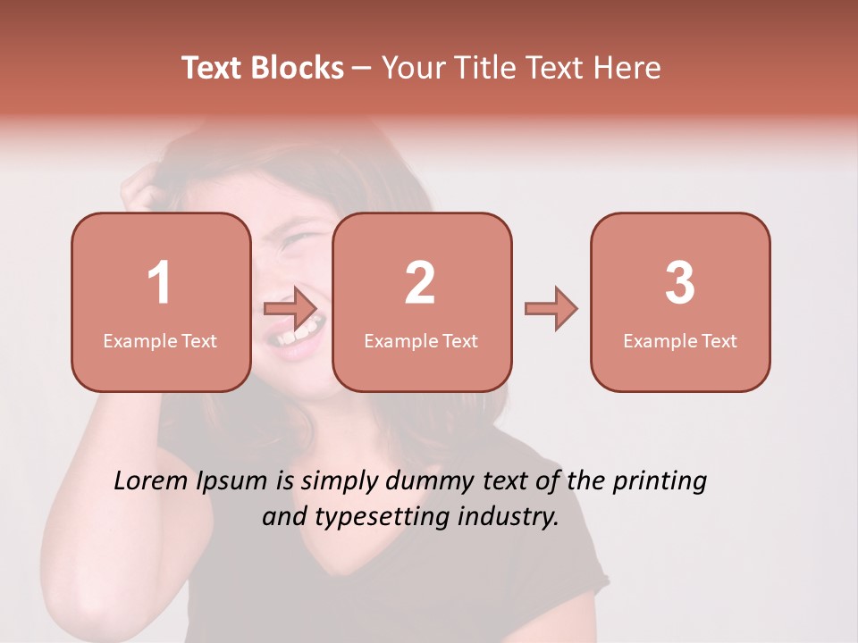 A Young Girl Is Holding Her Head In Her Hands PowerPoint Template