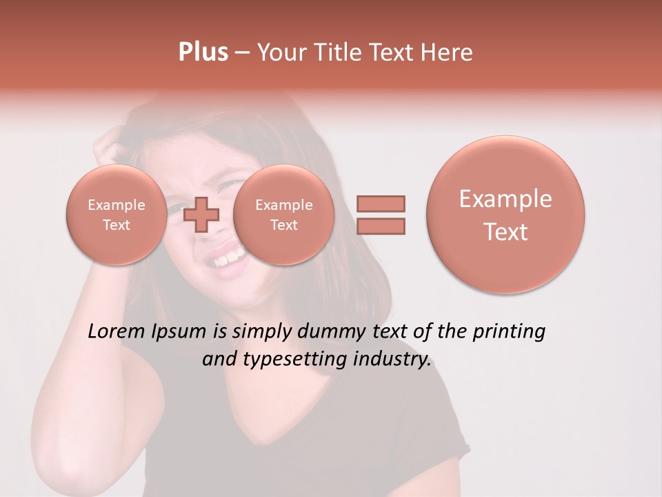 A Young Girl Is Holding Her Head In Her Hands PowerPoint Template