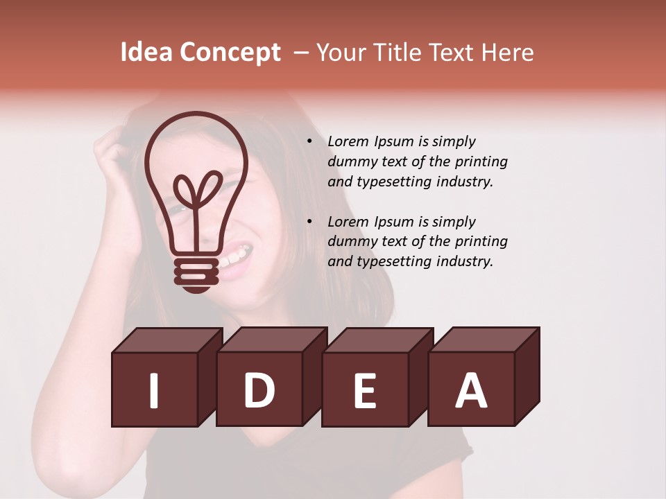 A Young Girl Is Holding Her Head In Her Hands PowerPoint Template