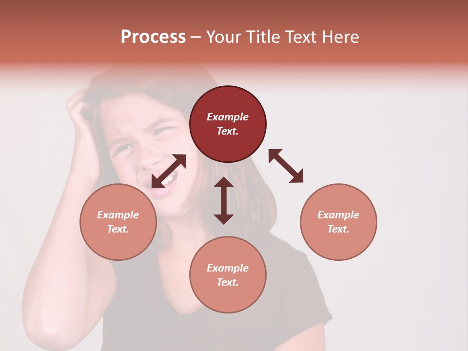 A Young Girl Is Holding Her Head In Her Hands PowerPoint Template
