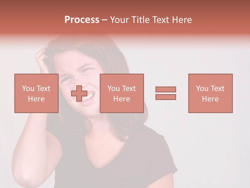 A Young Girl Is Holding Her Head In Her Hands PowerPoint Template