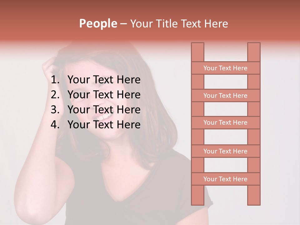 A Young Girl Is Holding Her Head In Her Hands PowerPoint Template