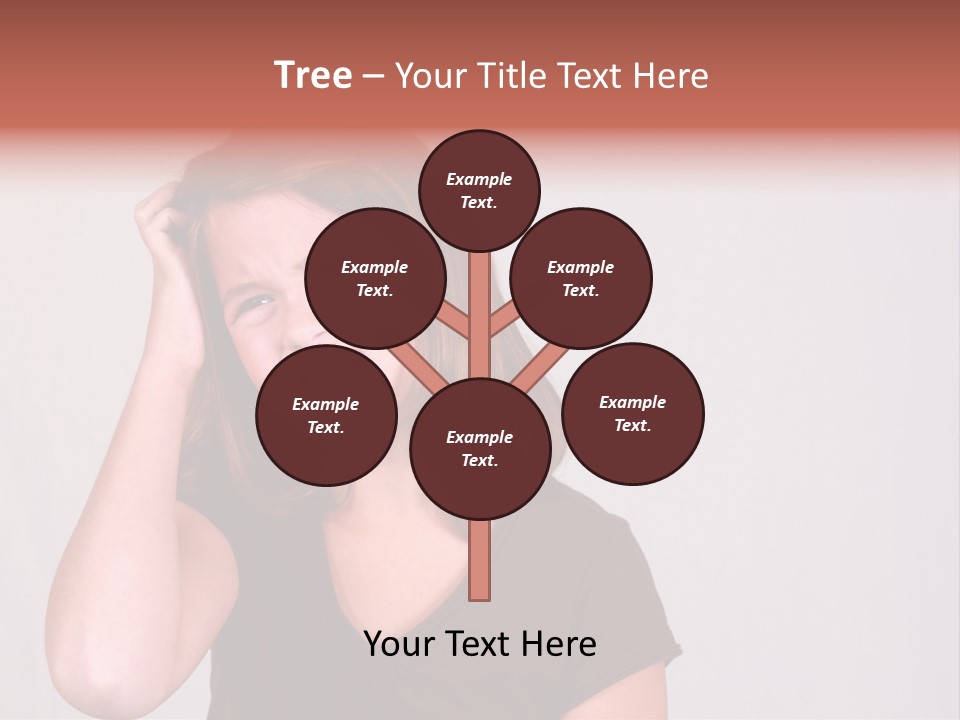 A Young Girl Is Holding Her Head In Her Hands PowerPoint Template