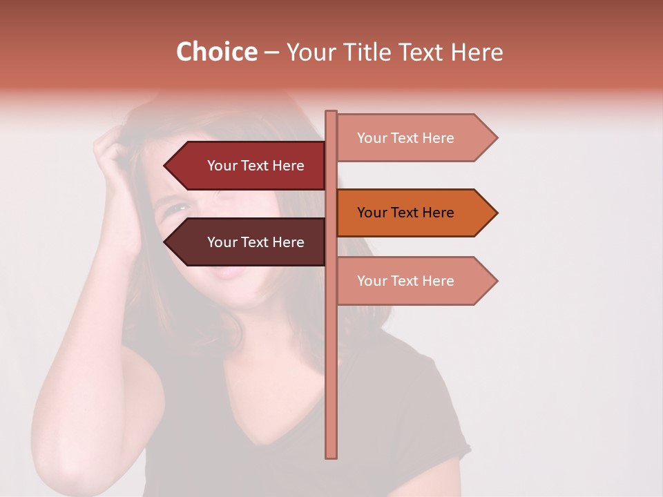 A Young Girl Is Holding Her Head In Her Hands PowerPoint Template