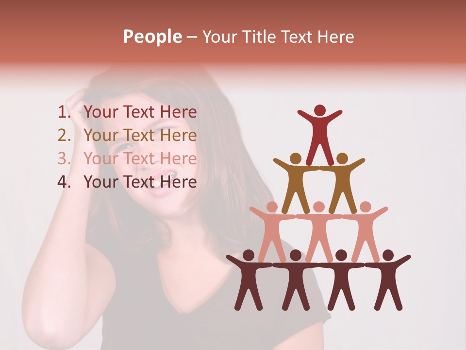 A Young Girl Is Holding Her Head In Her Hands PowerPoint Template
