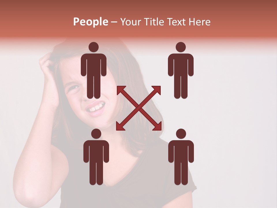 A Young Girl Is Holding Her Head In Her Hands PowerPoint Template