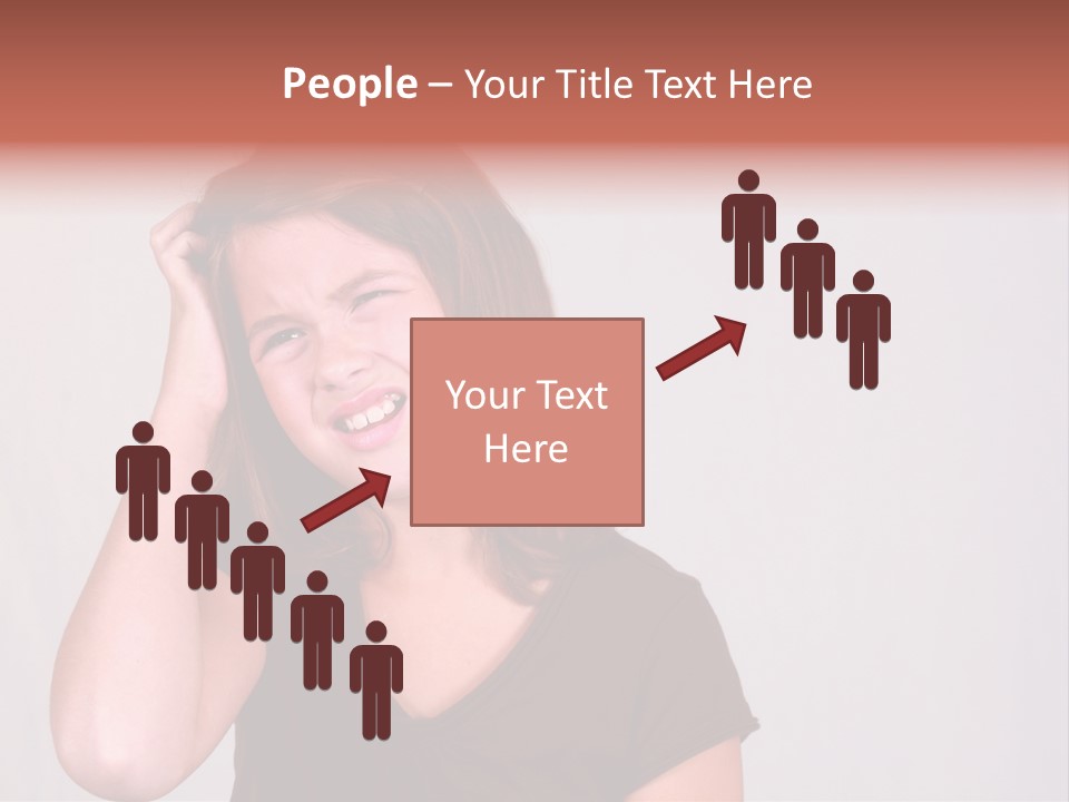 A Young Girl Is Holding Her Head In Her Hands PowerPoint Template