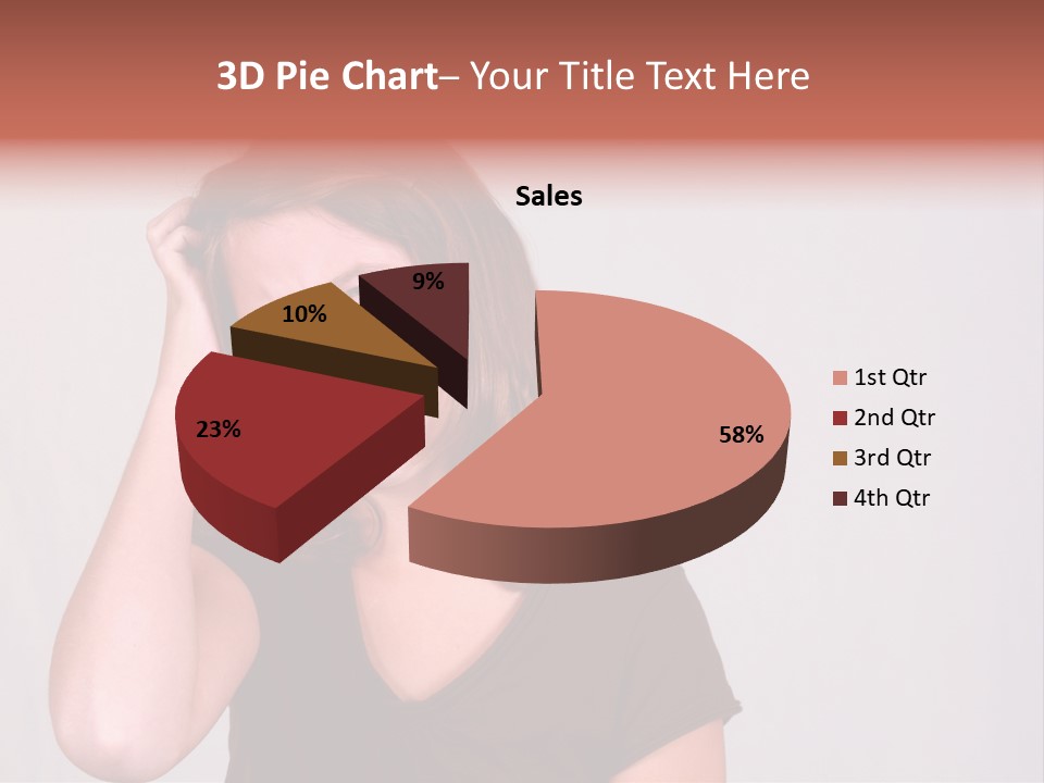 A Young Girl Is Holding Her Head In Her Hands PowerPoint Template